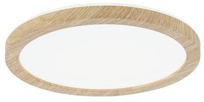 Paulmann 71032 LED Panel Atria Shine Deckenleuchte mit Backlight rund IP44 11,2W 850lm 190mm Holzoptik Kunststoff 4000K Badleuchte