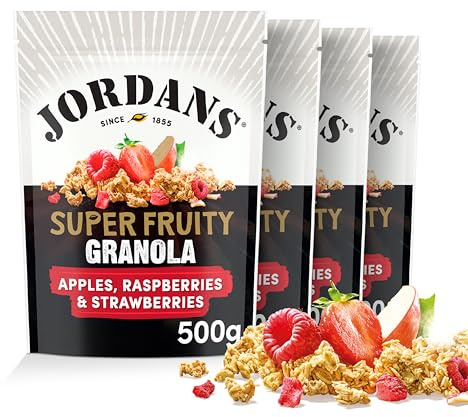 Jordans Granola Super Fruity | Breakfast Cereal | High Fibre | 4 PACKS of 500g