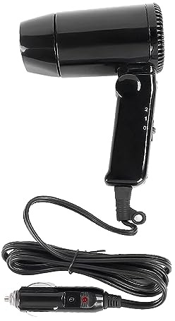perfk Mini Auto Haartrockner 12V, Faltbarer Kompakt 120 W bis 216 W Hochleistungs Schnelles Trocknen Haartrockner für Auto-Camping-Reisen