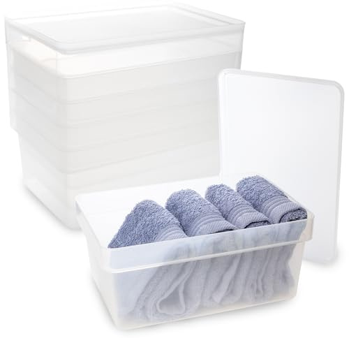 6x Ordnungsbox Deckel stapelbar DINA5 12cm 17x25x12cm 3,6L Ordnungssystem