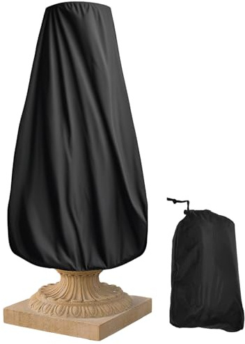 ZLXHDL Housse De Fontaine, Housse De Fontaine De Jardin, Tissu Oxford Enduit d'argent 210D, Housse De Protection Imperméable pour Statue avec Sac De Rangement pour Terrasse Extérieure(Noir)