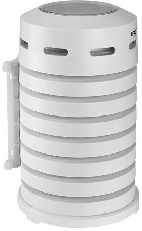 TFA Dostmann Housse de protection pour capteur extérieur avec ventilation, 98.1111.02, housse d'émetteur de stations météo/thermomètres, protection contre intempéries/précipitations/soleil, blanc