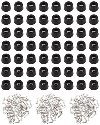 200 Stück Gummifüße Schraubbar für Schneidebrett Füße - Gummipuffer Schraubfüße mit Gummi Abstandshalter, Schraubbar Rubber Feet für Stuhlfuß Möbel Tisch Chair Deckt (Schwarz)