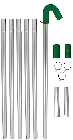 Kit di aspirapolvere per grondaie tubi di scarico a lunga portata da 1,2 m a 7,2 m Diametro del tubo 51 mm 700 g per tubo in alluminio Adattatore in silicone Collo di curvatura a U Clip a scatto