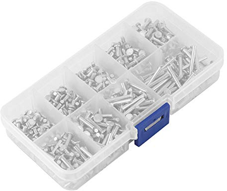 Vollkopf-Aluminiumniete M3, Blindnieten 450 Stück M2,5 Flachkopf-Aluminiumnieten Flachkopf-Vollniet 3 Mm 20 Mm Länge