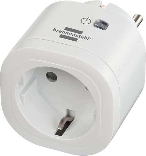 Brennenstuhl Connect WiFi uttag WA 3600 XS02 (smart plug 2,4 GHz kompatibelt med Alexa och Google Assistant, ingen hubb krävs, Matter, smart uttag med timer, gratis app) | WiFi-kontakt 2,4 GHz kompatibel med Alexa och Google Assistant, Matter, smart kontakt med timer, gratis app