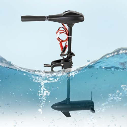 Electric Outboard Trolling Motor Fishing Boat Engine Brush Short Shaft Marine for various styles of small kayaks canoes dinghies inflatable boats 5 Gears Forward 2 Gears Reverse 612W 12V