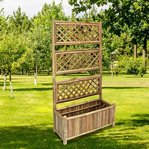 FUDUGEHMIOFWFJJ hochbeet schmal,fertigteich,pflanzkübel rund,Garten-Hochbeet mit Spalier Bambus 70 cmGeeignet für Garten, Terrasse, Schlafzimmer, Wohnzimmer