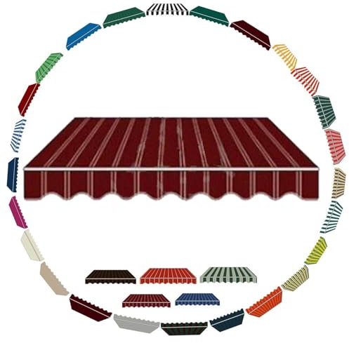 Tenda da sole in tessuto di ricambio per esterni, 3 x 12 cm, con protezione UV a strisce marroni e bianche