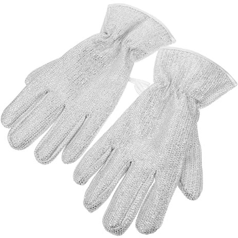 Healvian Dishwashing Gloves Five-finger Silver Wire Cleaning Gloves Heat Resistant Waterproof Oil Stain Removal Sturdy for Washing Dishes
