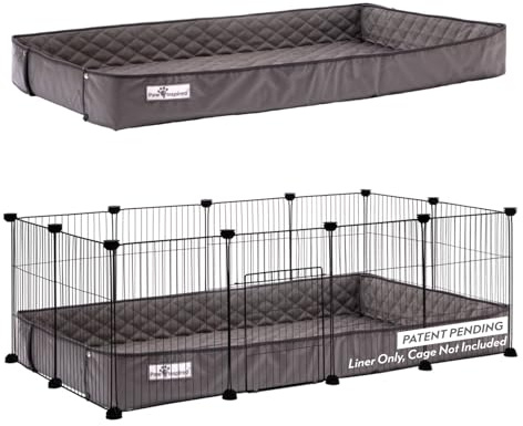 Paw Inspired Critter Box Cage Liner, Raised Sides, C&C 2x4 (Compact Grids) | Washable Fleece Bedding for Guinea Pigs Rabbits, Hamsters, Small Animals, Edge Protected Pee Pads