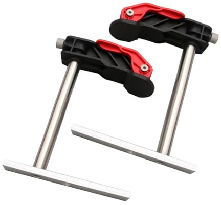 Lot de 2 colliers de serrage rapides en acier inoxydable pour table MFT / rail de guidage en T / rail de guidage (pinces en T étendues)