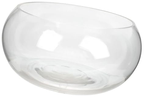 Happyyami Aquarium Planter Simple Glass Fish Bowl Round Bowl Glass Vase for Home Office