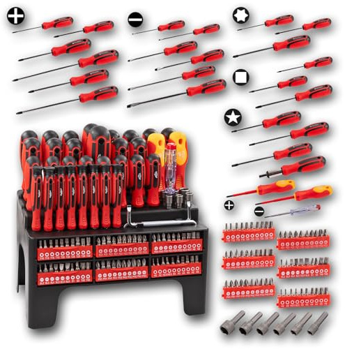 Kestek Schraubendreher Bit Set 101 tlg Chrom Vanadium Werkzeug Set 265 mm | Schraubenzieher Set, Tool Kit, Werkstatt Sortiment, magnetisch, Präzisionsbits, Elektriker Werkzeug, Bits + Zubehör