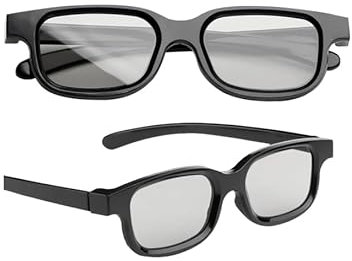 Apkpesterml 2 Pcs 3D Glasses for Cinema, Black Universal 3D Glasses Passive 3D Glasses 3D TV Glasses 3D Sunglasses for Childrens Adults Home Cinema Theater TV Game 3d Print Anaglyph Photos