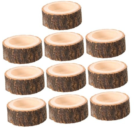 MAGICLULU 10pcs Wooden Stake Candle Holders Rustic Tea Light Holder Home Decor Wedding Centerpieces Table Decorations