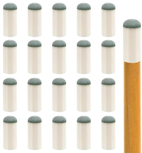 RT 20 Stück Billard Queue Spitzen, 13mm Billard Ersatzspitzen Billard Kö Zubehoer Weiße Stick Billardkappen Billard Zubehör