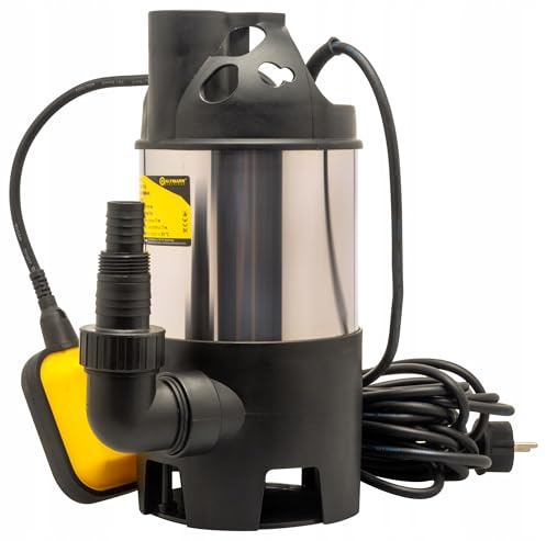 Kaltmann Schmutzwasser-Tauchpumpe 550W – 12.500 l/h – Automatik mit Schwimmerschalter – Kellerpumpe, Gartenpumpe, Regenwasser, flachsaugend – 10 m Kabel, max. 7 m Förderhöhe