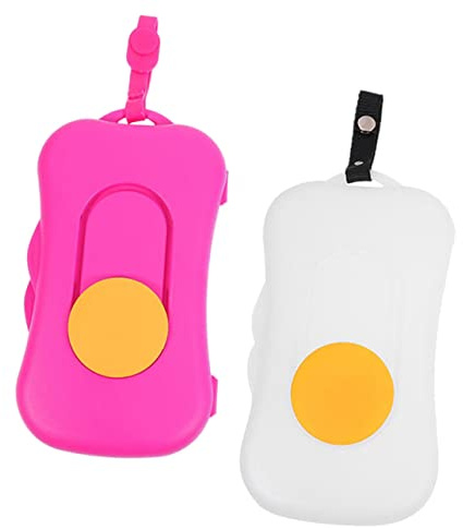Pack Tragbarer Feuchttücherhalter aus Pp, Nachfüllbar für Babyfeuchttücher | Schubladen und Kinderwagen, Wiederverwendbar, 2 Stück, Kompakte Reisebox für Tücher