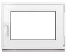 Framex Kellerfenster Fenster Kunststofffenster Weiß Breite x Höhe 75 x 55 cm (750 x 550 mm) 3-Fach (32 mm) Dreh Kipp DIN Links - Premium