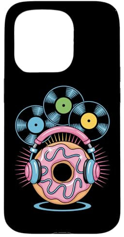 Vinyles Dj Food Casque Donut Musique Rythme Coque pour iPhone 15 Pro