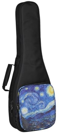 YEJBBUC ukulele väska ryggsäck skydd vattentät bärväska för reseframträdande 53 cm svart 53 cm, Svart 21 tum, 21 In