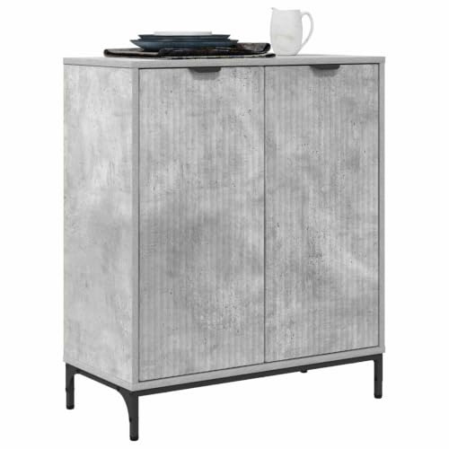 vidaXL Aparador Gris Concreto 69,5 x 33 x 82 cm Madera de ingeniería