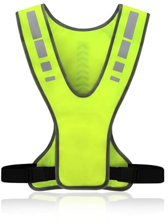 ONGNIUU Gilet Riflettente ad Alta Visibilità, Gilet di Sicurezza con Visibilità a 360° per Corsa, Camminata, Ciclismo - Leggero e Traspirante, Regolabile per Uomo e Donna