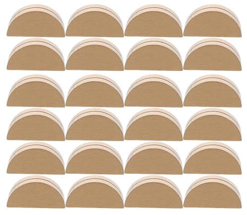 SAFIGLE Porte-Cartes de Visite en Bois Demi-Cercle Doré Support pour Cartes de Table et Photos Lot de 24 Pièces pour Mariage Fête Réception et Décoration de Table