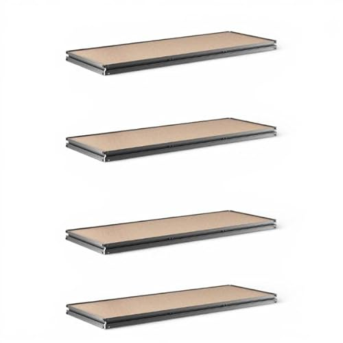 Getzi Heavy-Duty Replacement Shelves for Boltless Shelving Units, Z-Beam Compatible Shelf Decks, Storage Shelves (Quantity 4/Case, D 18'' x W 48'', Material - Particle Board)