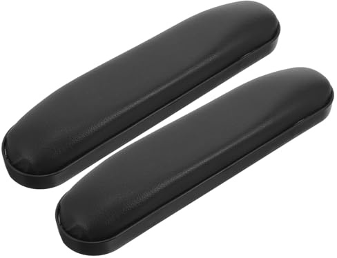 VINTORKY Lot de 2 Coussinets D'accoudoirs Confortables pour Fauteuil Roulant en Mousse et Cuir, Design Noir, Accessoires Solide pour Chaise à Domicile