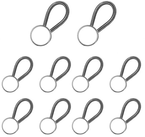 10 st metallkrage knappar förlängare elastisk knappförlängare halsförlängare for skjorta kappa jeans byxor midja flexibel knapp(White-10)