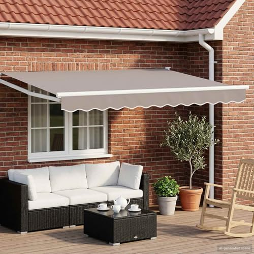 Ordellia Telaio Tenda da Sole Elettrica Bianco 3,5x2m Alluminio con Illuminazione LED e Sensore Meteo Estensibile Motorizzato Ideale per Balcone, Terrazza, Giardino, Ombreggiatura e Privacy