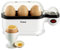 Trisa Eierkocher 3 Eier, Egg Boiler für Weich-, Mittel- & Hartgekochte Eier, Platzsparendes Design, Einfache Bedienung, Antihaftbeschichtung, Messbecher mit Eipick