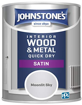 Johnstone's - Wood & Metal Paint - Satin Finish - Moonlit Sky - 750ml - Water Based - Non Drip & Quick Drying - Radiator Paint - Low Odour - Dry in 1-2 Hours - 8m2 Coverage per Litre