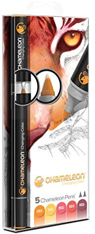 Chameleon Art Products - 5 permanente Alkohol-filzstifte; Warme Töne
