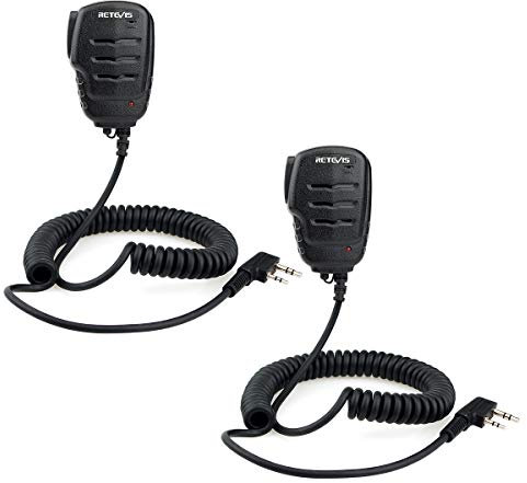 Retevis RS111 Walkie Talkies Lautsprechermikrofon 2-Polig Kompatibel mit eSynic UV-5RUV-5R BF-888S BF-88E RT24 RT27 Funkgerät (2 Stück)
