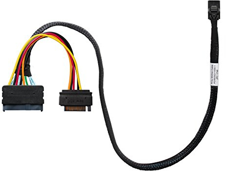 HighPoint 8643-8639-50 Câble 0,5 M Noir with SFF-8643 to U.2 SFF-8639 connector + 15-pin SATA Power for SSD7120