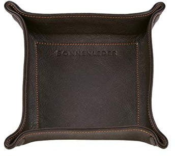 Sonnenleder Ablageschale Leder Taschenleerer Schale Lederschale Stiftschale Mocca braun Vide Poche Größe S