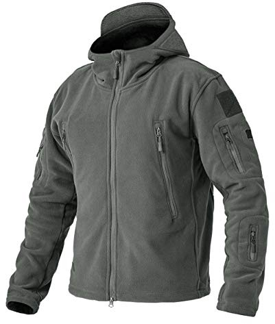 EKLENTSON Men's Windproof Jackets Fleece Hoodies Zip Pockets | winter warm millitary tactical hoodie,outdoor windbreaker,zip up,hiking,work,camping jackets,stand collar