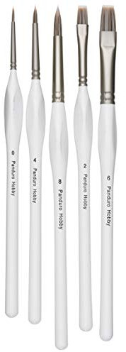 Panduro Ergo Brush Pinseln zum Malen - Pinselset Rund und Flach 5er-Packung - für Aquarell, Ölfarben, Acryl geeignet für Anfänger, Profis, Künstler, Erwachsene, Studenten, Schule