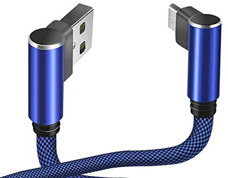 Cable Fast Charge 90 degres Type C pour Microsoft Surface Pro X Smartphone Android Connecteur Recharge Chargeur Universel (Bleu)