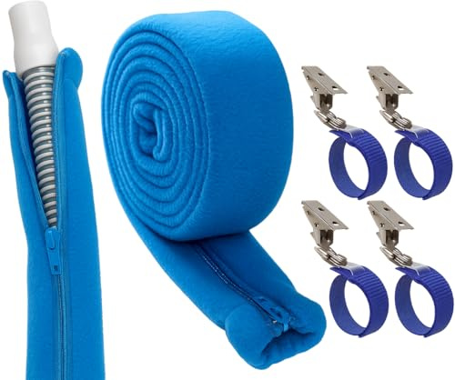CPAP-slangskydd med 4 hållklämmor, mjuk fleece-slangisolering med dragkedja, universell och passar de flesta CPAP-slangskydd, 6 Ft CPAP Hose Cover with 4 Holding Clips,