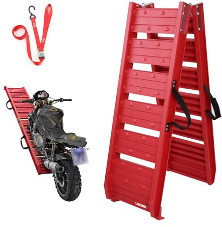 LIEKUMM Motorcycle Ramp 182.5 x 29.5 cm, 250 kg Capacity Motorbike Ramps for Vans, Aluminium Folding Heavy Duty Car Ramps with Bicycles, E-bikes, Dirt Bikes, Motorbikes