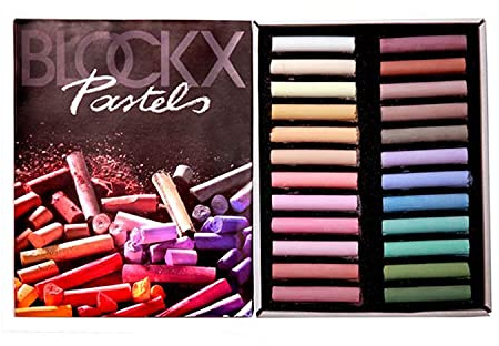 BLOCKX 12924CBXC - Box 24 Pastellkreiden 17x21,5cm, helle Farben sortiert