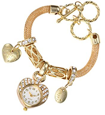 Hemobllo Damenarmband Mit Uhr Charm-Armband Strassbesetztes Uhrenarmband Handgelenkschmuck Festtagsgeschenk Für Frauen