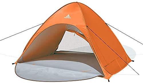 mapuera Cabana Rapida - große XXL Pop up Strandmuschel zum Verschließen - UV 50+ Sonnenschutz, für 2-4 Personen, in Österreich entwickeltes Wurfzelt für den Strand (Cabana Rapida orange)
