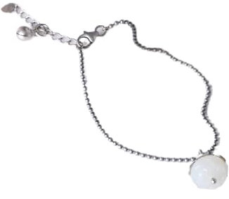 Armkette Damen Silber 925S925 Vintage Silber Glocke Hetian Jade Blume Anhänger Freundschaftsarmbänder Einstellbare Charme Mode Einfachen Schmuck Geschenk Für Frauen Mädchen Paare