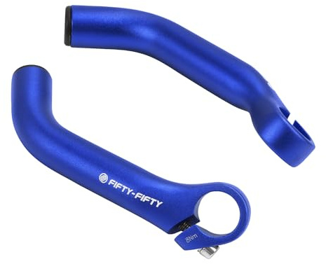 FIFTY-FIFTY Bike Bar Ends, Mountain Bike Handlebar Ends, Aluminium Alloy MTB Bicycle Bar Extender (Blue)