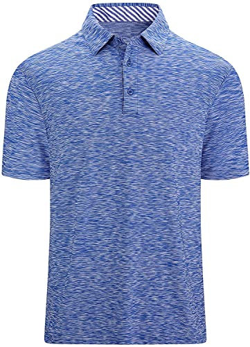 Herren Golf Shirt Shortsleeve Poloshirt Arbeit Kurzarm Tennis Sport Klassisch T-Shirt Polohemd Schnelltrocknend Atmungsaktiv Sportshirt Rot S